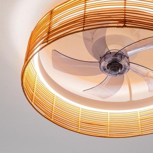 Ventilador de techo Cecotec EnergySilence Lampaero 600 Natural Design 20W 5 aspas LED 6 velocidades