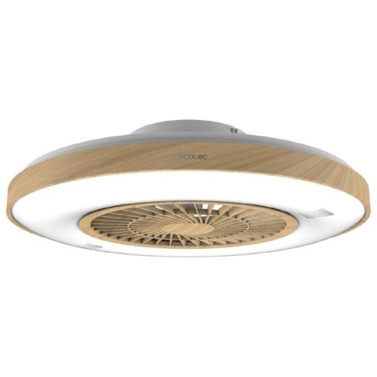 Ventilator Cecotec Energysilence Lampaero 600 LED 20W 5 Rotorblätter Weiß Holz Fernbedienung