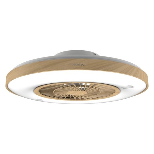 Ventilator Cecotec Energysilence Lampaero 600 LED 20W 5 Rotorblätter Weiß Holz Fernbedienung