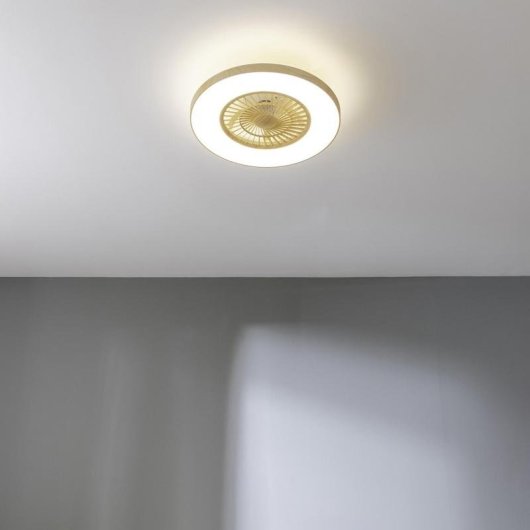 Ventilator Cecotec Energysilence Lampaero 600 LED 20W 5 Rotorblätter Weiß Holz Fernbedienung