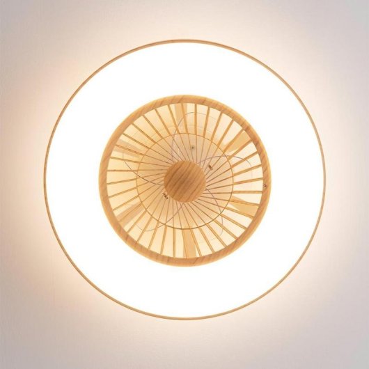 Ventilator Cecotec Energysilence Lampaero 600 LED 20W 5 Rotorblätter Weiß Holz Fernbedienung