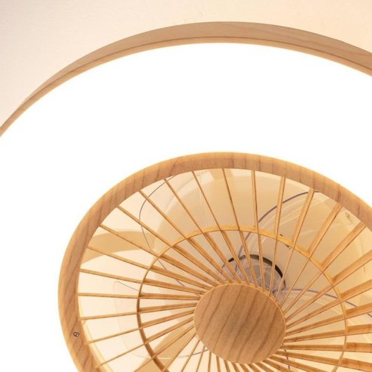 Ventilator Cecotec Energysilence Lampaero 600 LED 20W 5 Rotorblätter Weiß Holz Fernbedienung