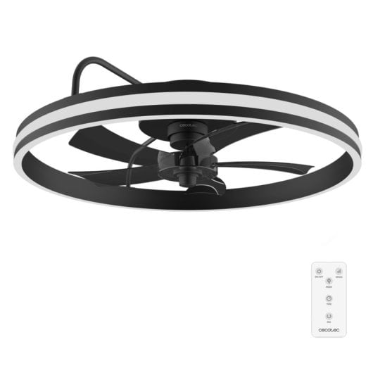 Ventilateur de plafond Cecotec EnergySilence Lampaero 650 Flowlight LED 20W 56cm Noir