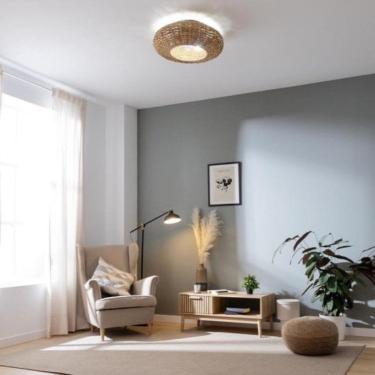 Ventilador de techo Cecotec EnergySilence Lampaero 650 DC LED 20W 3 velocidades mimbre