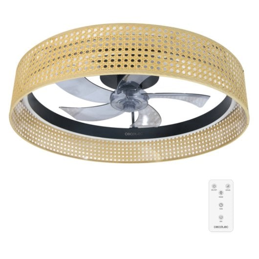 Ventilateur de plafond Cecotec Energysilence Lampaero 600 LED 20W 5 pales design naturel