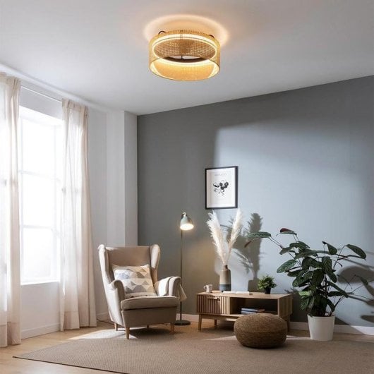 Ventilateur de plafond Cecotec Energysilence Lampaero 600 LED 20W 5 pales design naturel