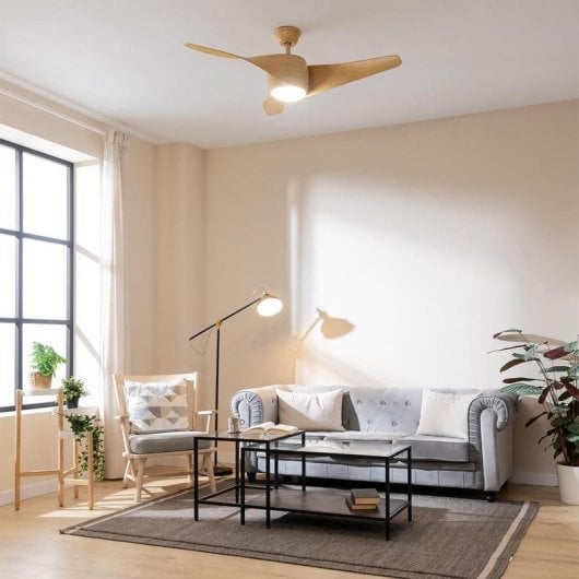 Ventilador de Teto Cecotec EnergySilence Aero 5290 Whitewood 52" LED DC 40W 6 Velocidades