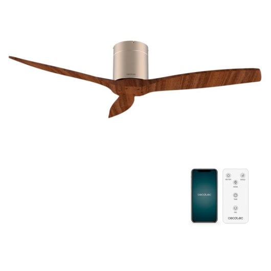 Ventilatore da soffitto Cecotec EnergySilence Aero 5500 Aqua GoldDarkWood 40W LED Wi-Fi IP44