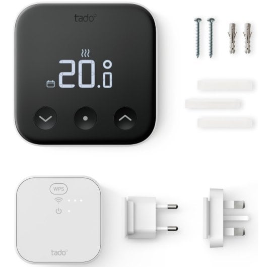 Kit de démarrage Tado avec thermostat intelligent X avec câblage et pont Internet