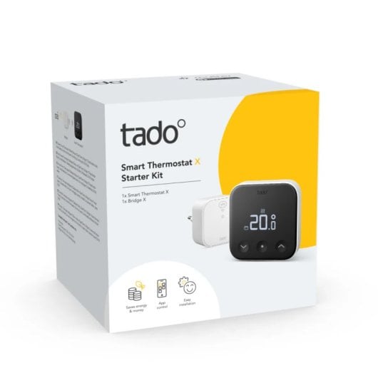Kit de démarrage Tado avec thermostat intelligent X avec câblage et pont Internet