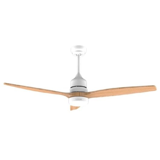 Cecotec EnergySilence Aero 5275 Ventilador de teto madeira branca com luz LED e controle 40W