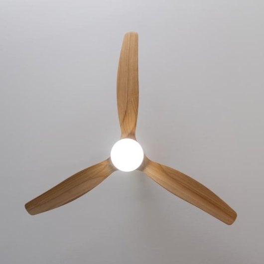 Cecotec EnergySilence Aero 5275 Ventilador de teto madeira branca com luz LED e controle 40W
