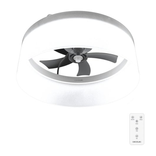 Ventilador de techo Cecotec EnergySilence Lampaero 650 White Design DC 20W LED, control remoto, 5 aspas