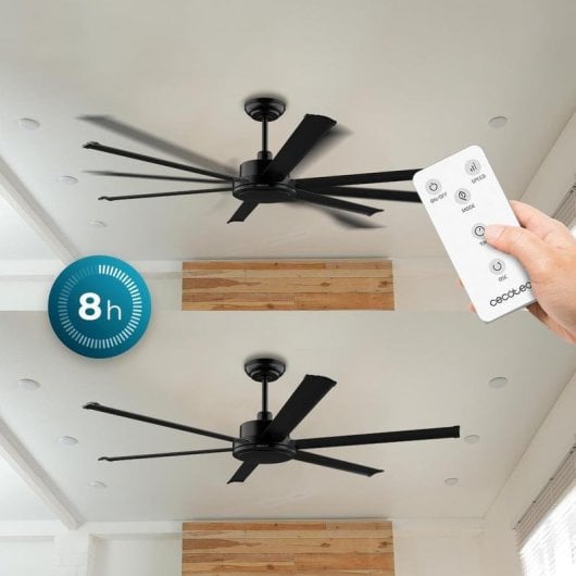 Ventilador de teto Cecotec Energysilence Aero 10000 Pro 100" DC 80W Preto Mando Remoto Altura Ajustável