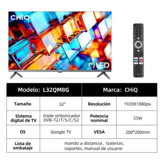 ChiQ L32QM8T 32" QLED FHD HDR10 Google TV