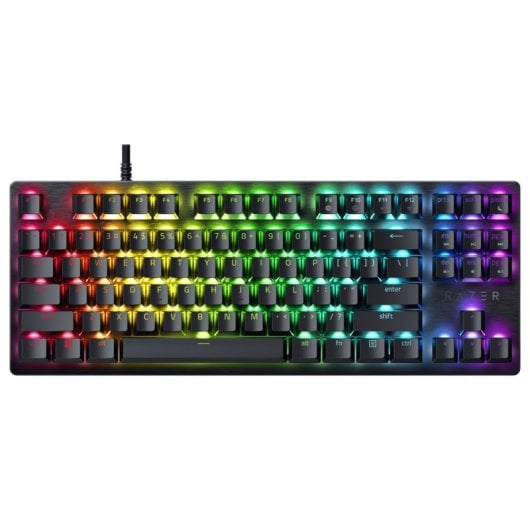 Tastiera da gioco opto-meccanica Huntsman V3 X Tenkeyless RGB Razer Box viola nero