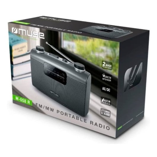 Muse M-058 R Radio Portátil Analógica Gris