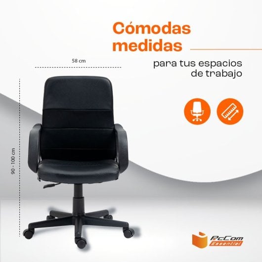 PcCom Essential Smart Silla Escritorio Negra