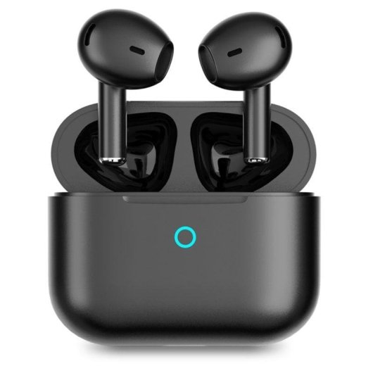 Écouteurs PcCom Essential Twins Bluetooth 5.1 sans fil avec étui de charge noir