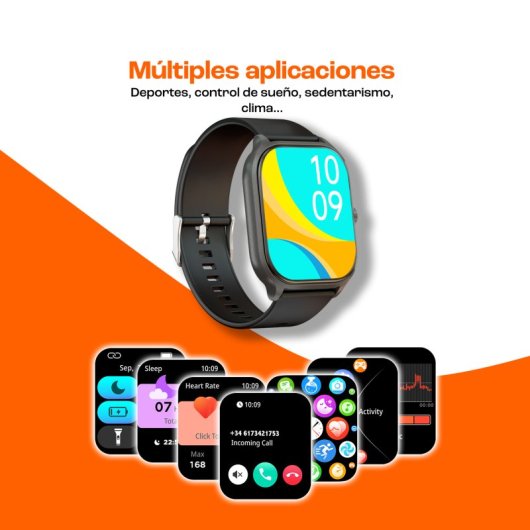 PcCom Essential Fit Max Reloj Smartwatch Negro