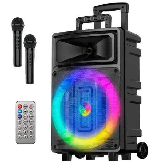 Cool Fest Altoparlante Bluetooth universale 60W RGB (2 microfoni + telecomando)