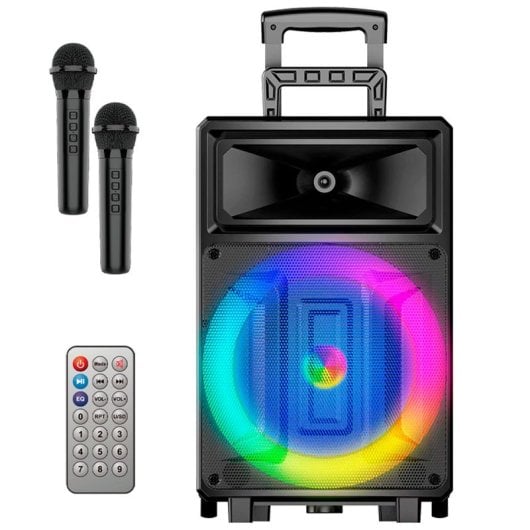 Cool Fest Altoparlante Bluetooth universale 60W RGB (2 microfoni + telecomando)