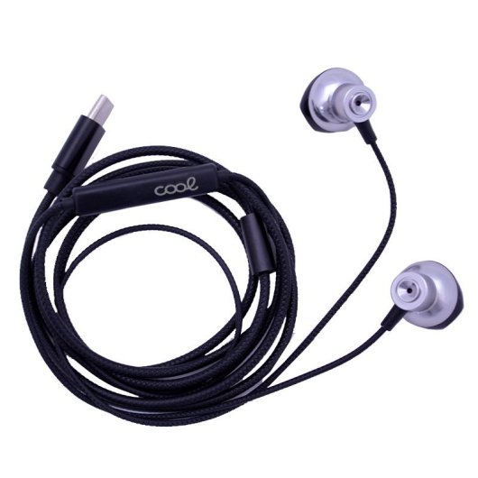 Cool Metal Estéreo Auriculares USB-C com Microfone Prateados