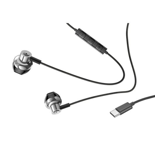 Cool Metal Estéreo Auriculares USB-C com Microfone Prateados