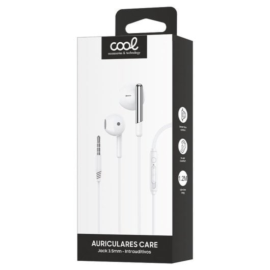 Cool Care Casque stéréo 3,5 mm avec microphone Blanc