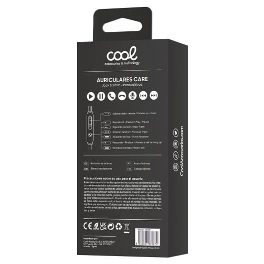Cool Care Casque stéréo 3,5 mm avec microphone Blanc