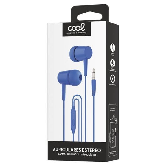 Cuffie stereo Cool Bear da 3,5 mm con microfono blu