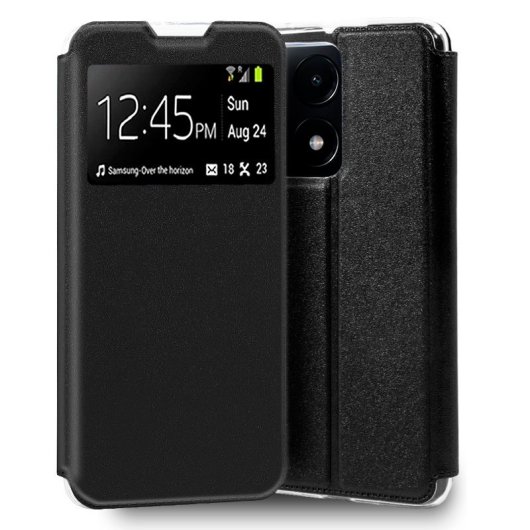 Cool Funda Flip Cover Liso Negro para Xiaomi Poco X6 Pro 5G