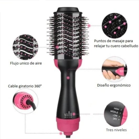 Klack Escova Profissional Alisador, Secador e Modelador com Tecnologia de Turmalina 1000W
