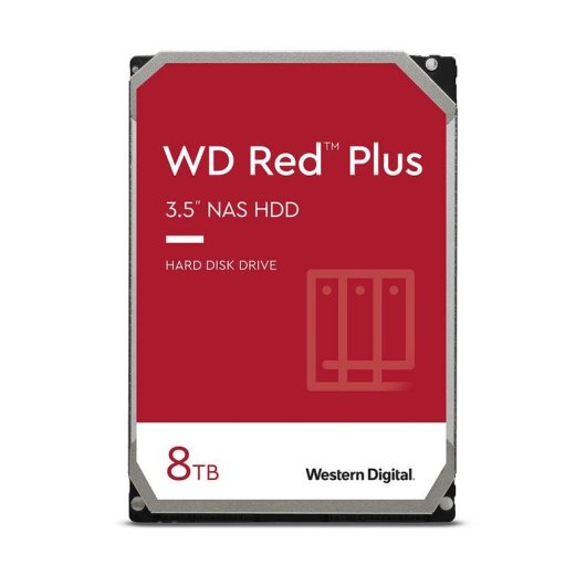 Disco Duro Western Digital Red Plus 8TB HDD 3.5 5640rpm SATA 6Gbps 256MB