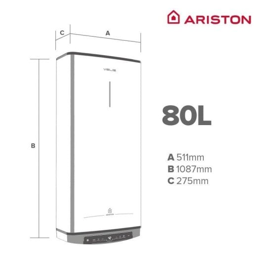 Termo eléctrico Ariston Velis Tech Dry 80L 1500W multiposición Wi-Fi