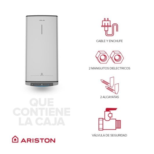Ariston Velis Tech Dry Termo Eléctrico Multiposición Inteligente con Wi-Fi 80L B Gris