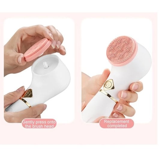 Klack Escova de Limpeza Facial Rotativa com Três Cabeças Intercambiáveis