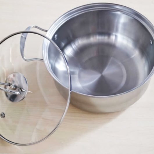 Conjunto de panelas de aço inoxidável Klack de 10 peças para todos os tipos de cozinhas