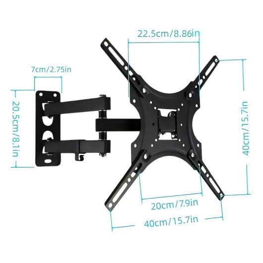 Klack Soporte para TV de 14" a 55" Giratorio Vesa desde 75x75 a 400x400mm con Tornillería
