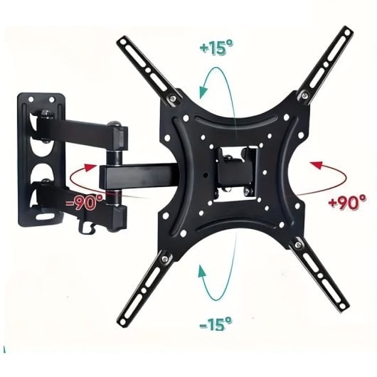 Klack Soporte para TV de 14" a 55" Giratorio Vesa desde 75x75 a 400x400mm con Tornillería