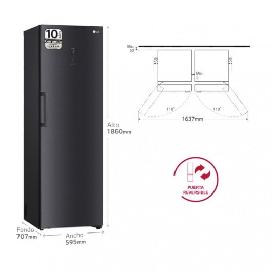 LG GLM71MCCSX.AMCQEUR Frigorífico Una Puerta C Acero Grisáceo Antihuellas