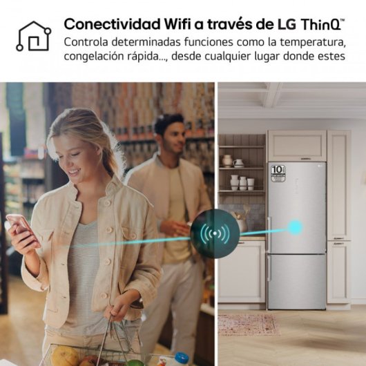 LG GBB569NSAGB.ANSQEUT Frigorífico Combinado D Aço Inoxidável