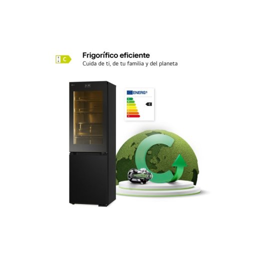 LG GBG7190CEV Instaview Frigorífico Combi C Negro