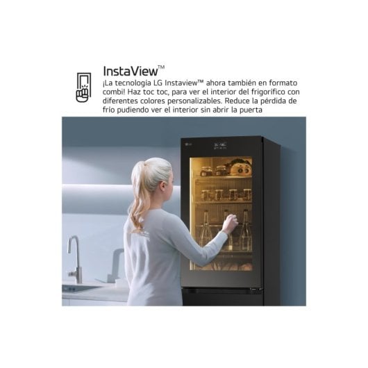 LG GBG7190CEV Instaview Frigorífico Combi C Negro