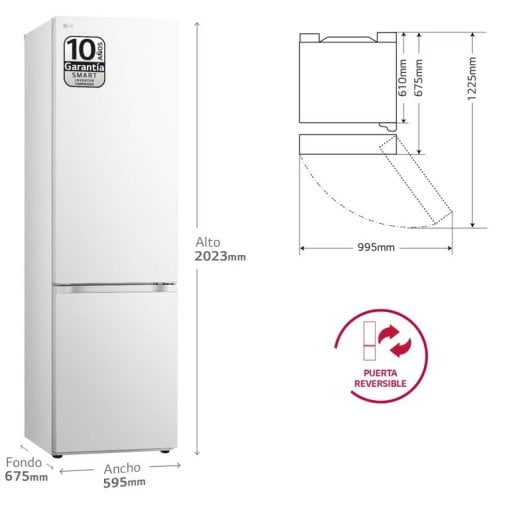 LG GBV3200CSW Frigorífico Combi C Blanco