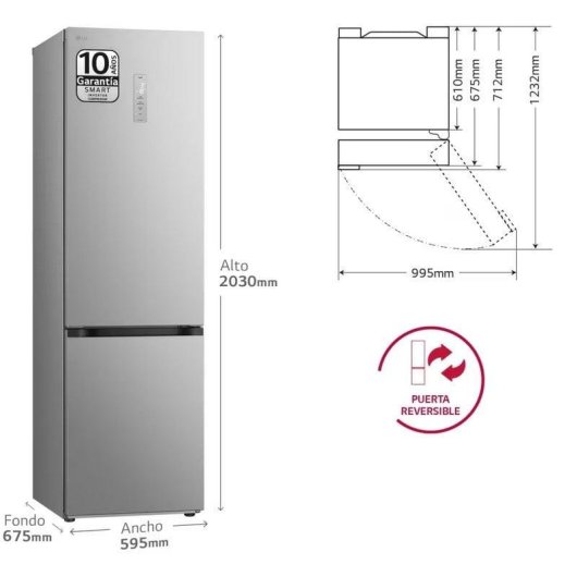 LG GBV5250EPY Frigorífico Combi E Acero Inoxidable