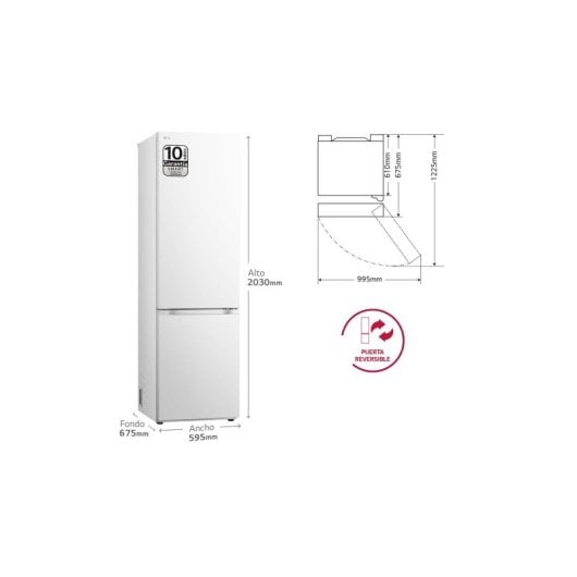 LG GBV7280CSW Serie 700 Frigorífico Combi C Blanco