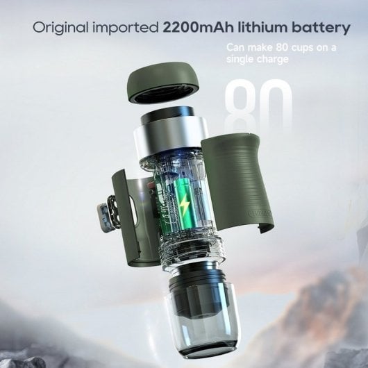 HiBREW H4B Cafetera Portátil Inalámbrica con Batería Recargable de 2200mAh Verde