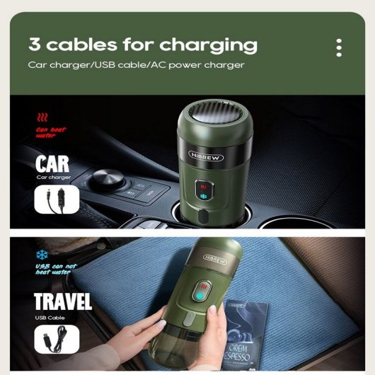 HiBREW H4B Cafetera Portátil Inalámbrica con Batería Recargable de 2200mAh Verde
