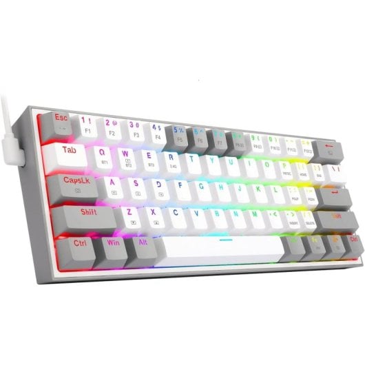 Tastiera da gioco meccanica wireless Redragon K616 Fizz Pro Switch RGB Tastiera latina ES rossa bianca/grigia